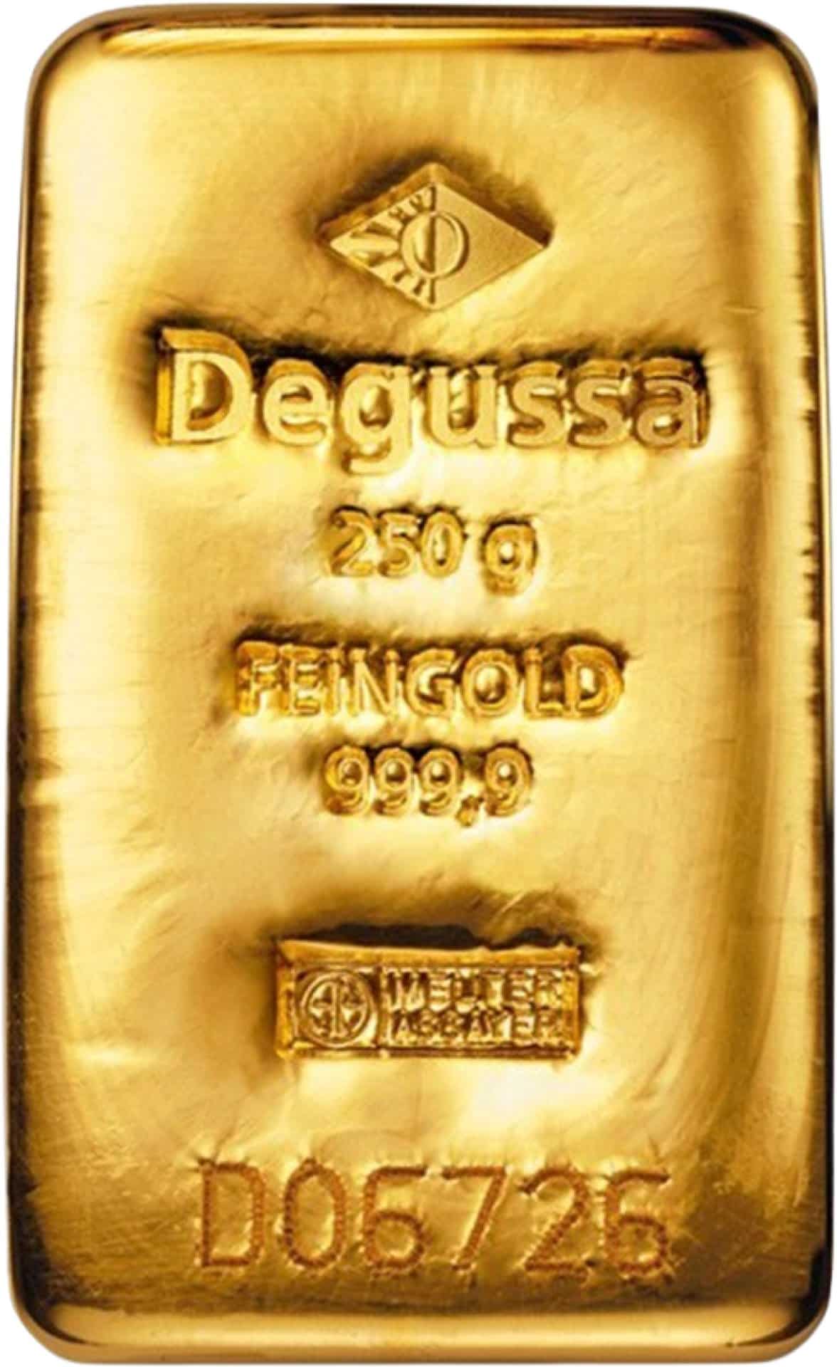 250g Goldbarren Degussa