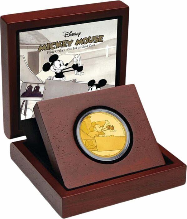1/4 Unze Gold Mickey Mouse Plane Crazy 2016 PP (1.000er Auflage | inkl. Etui & Zertifikat)