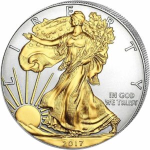 1 Unze Silber American Eagle 2017 (teilvergoldet)