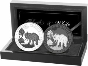 Silber Somalia Elefant Black & White Set 2017 (Auflage: 500 Sets)