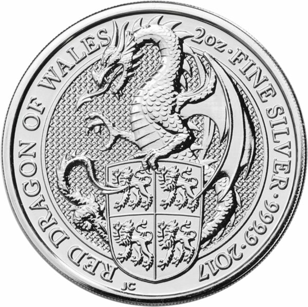 2 Unze Silbermünze Queen's Beasts Red Dragon 2017