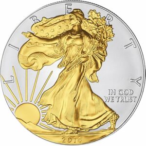 1 Unze Silber American Eagle 2014 (teilvergoldet)