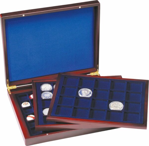 Münzkassette Volterra Trio de Luxe mit eckigen Fächern (mit 30mm