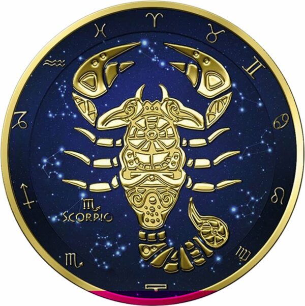 1 Unze Silber Sternzeichen Skorpion (Auflage: 100 | beidseitig vergoldet)