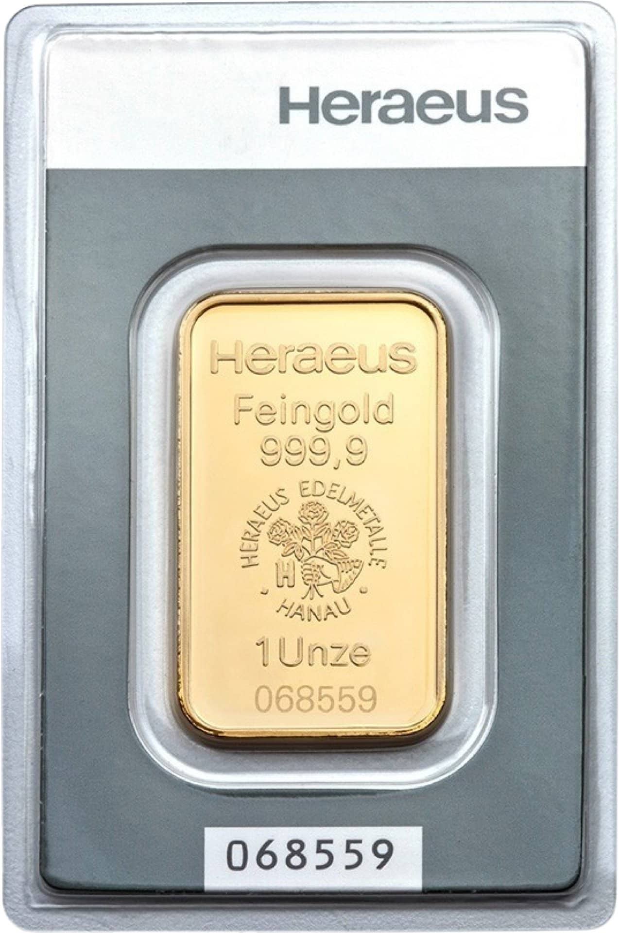 1 Unze Goldbarren Heraeus