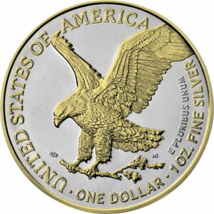 1 Unze Silber American Eagle 2021 Typ II (Auflage: 250 | beidseitig Teilvergoldet)