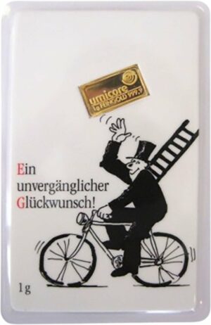 1g Mini Goldbarren Glückwunsch