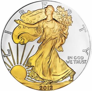 1 Unze Silber American Eagle 2012 (teilvergoldet)