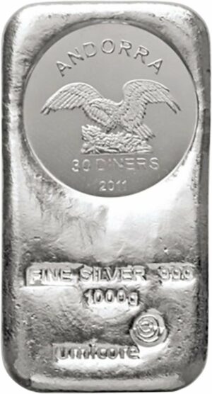 1 kg Silber Münzbarren Umicore Andorra