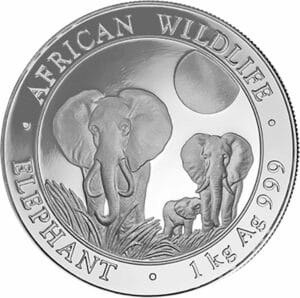 1 Kilo Silber Somalia Elefant 2014