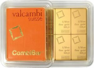 10 x 1/10 Unze Gold Combibarren Valcambi