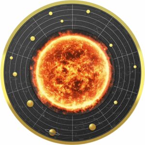 Silber Sonnensystem Sonne (Auflage: 555 | vergoldet | Ruthenium)