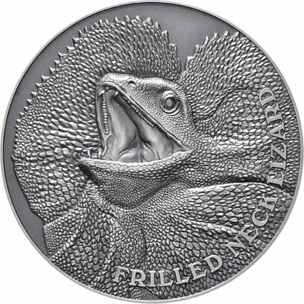 1 Unze Silber Kragenechse 2020 AF HR (Auflage: 750 | Antik Finish | High Relief)