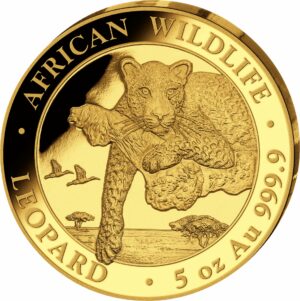 5 Unze Gold African Wildlife Leopard 2020 PP (Auflage: 50 | Polierte Platte) Seriennummer 11