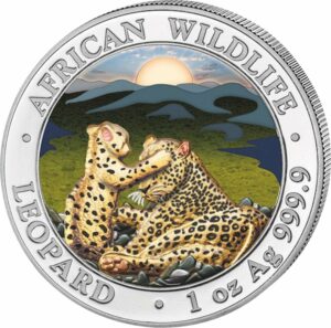 1 Unze Silber African Wildlife Leopard 2019 (coloriert | Auflage: 5.000)