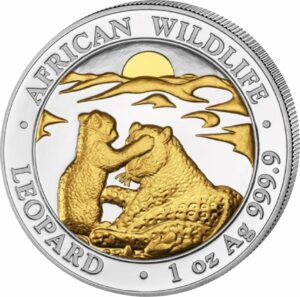 1 Unze Silber African Wildlife Leopard 2019 (teilvergoldet | Auflage: 5.000)