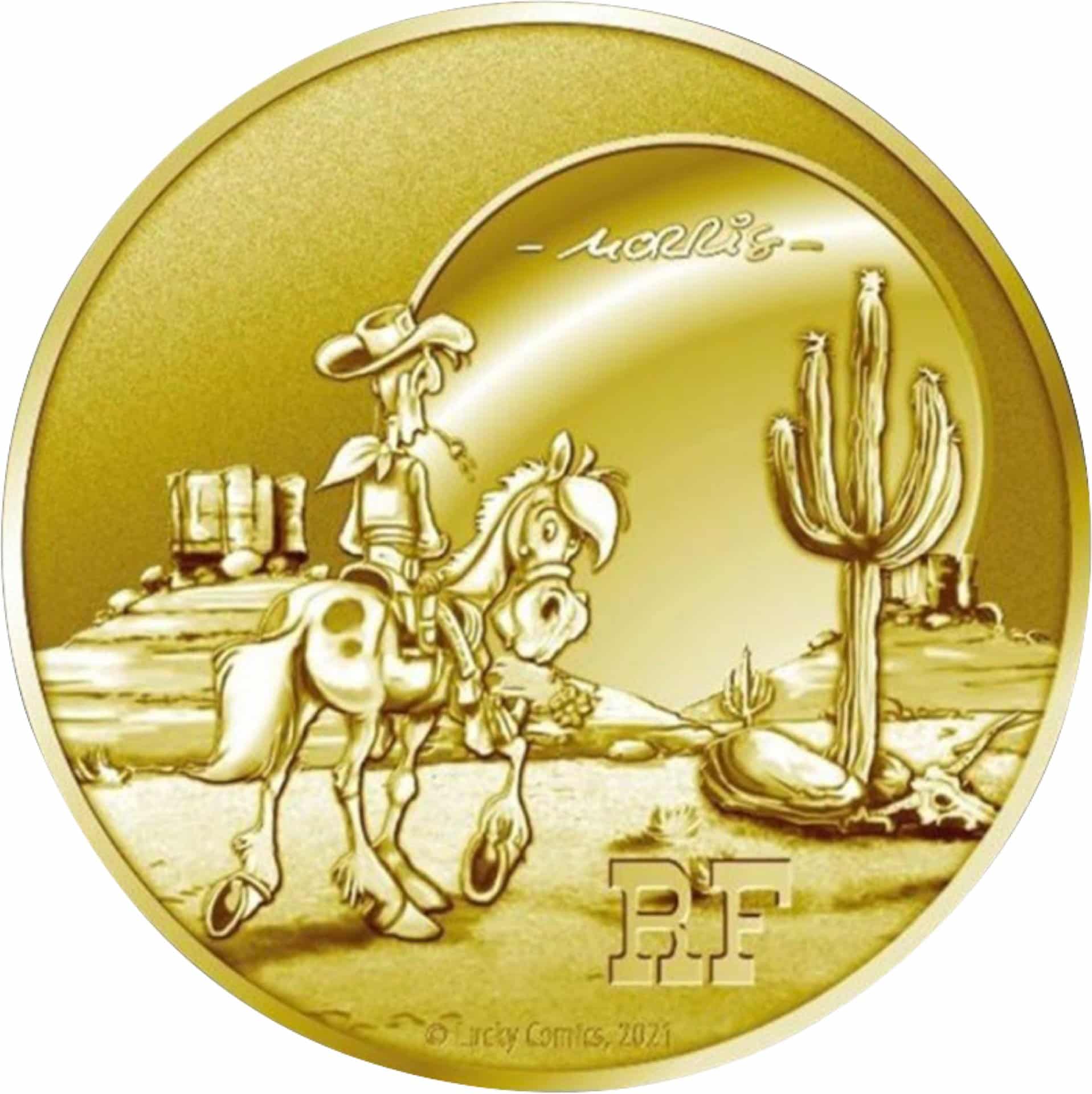 1/2 Unze Gold 75 Jahre Lucky Luke 2021 PP (Auflage: 250 | Polierte Platte)