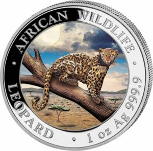 1 Unze Silber African Wildlife Leopard 2021 (coloriert | Auflage: 5.000)