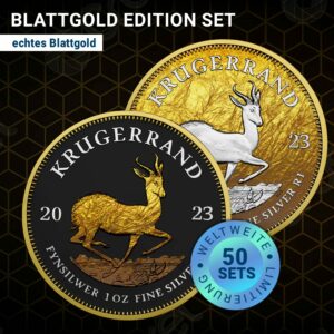 Blattgold Edition Set (2 x 1 Unze Silber)