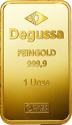 1 Unze Goldbarren Degussa