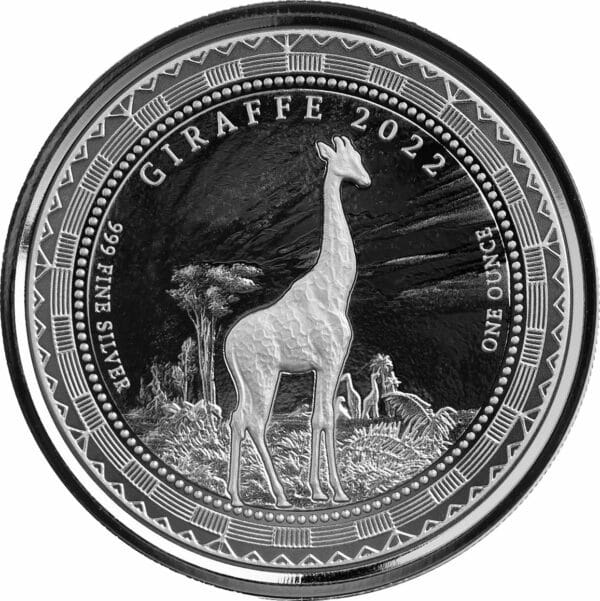 1 Unze Silber Republic of Guinea Ecuatorial Giraffe 2022 (Auflage: 15.000)