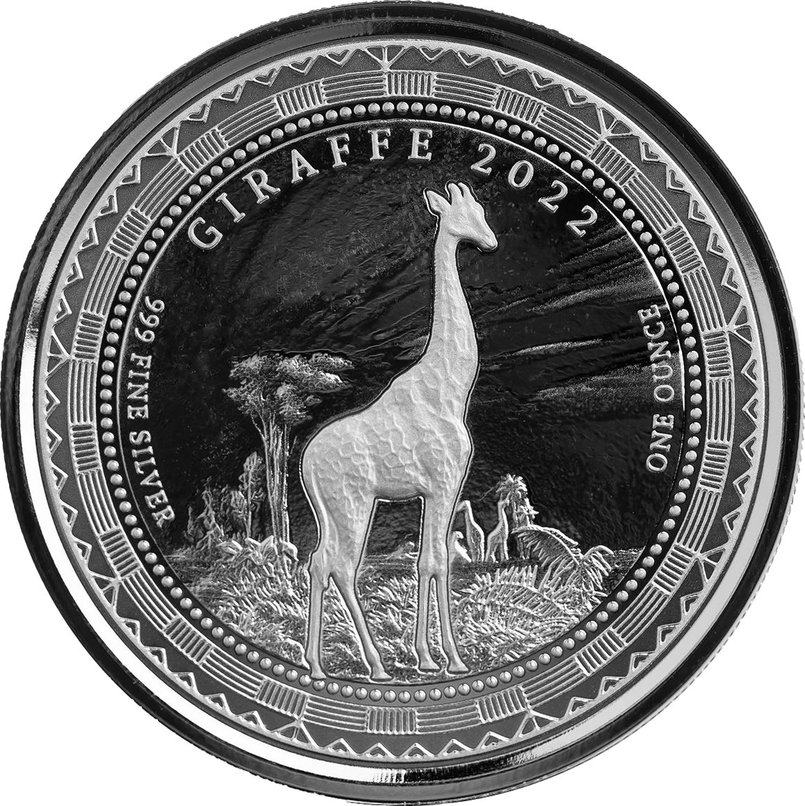 1 Unze Silber Republic of Guinea Ecuatorial Giraffe 2022 (Auflage: 15.000)