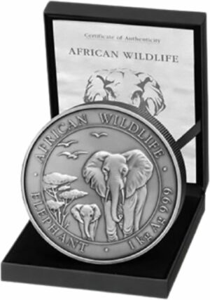 1 kg Silber Somalia Elefant 2015 (Antique Finish | Auflage: 200)