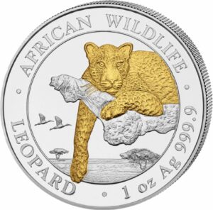 1 Unze Silber African Wildlife Leopard 2020 (teilvergoldet | Auflage: 5.000)
