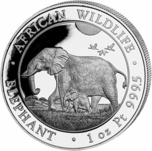 1 Unze Platin Somalia Elefant 2022 PP (Auflage: 30 | Polierte Platte)