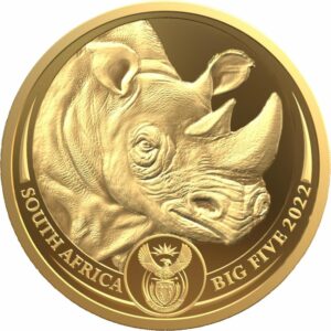 1 Unze Gold Big Five II Nashorn 2022 PP (Auflage: 500 | 3. Motiv | im Etui)