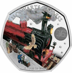 50 Pence Hogwarts Express 2022 PP (Auflage: 15.000 | coloriert | Polierte Platte)