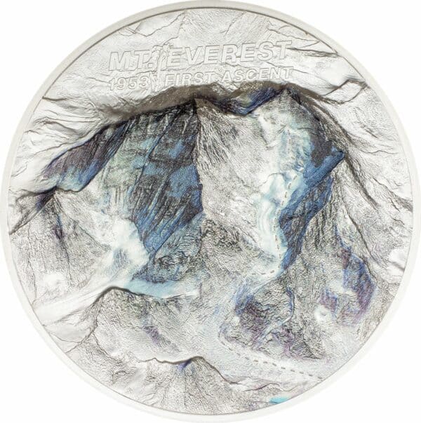 1 kg Silber Mount Everest First Ascet 2023 (Auflage: 99 | High Relief | Polierte Platte)