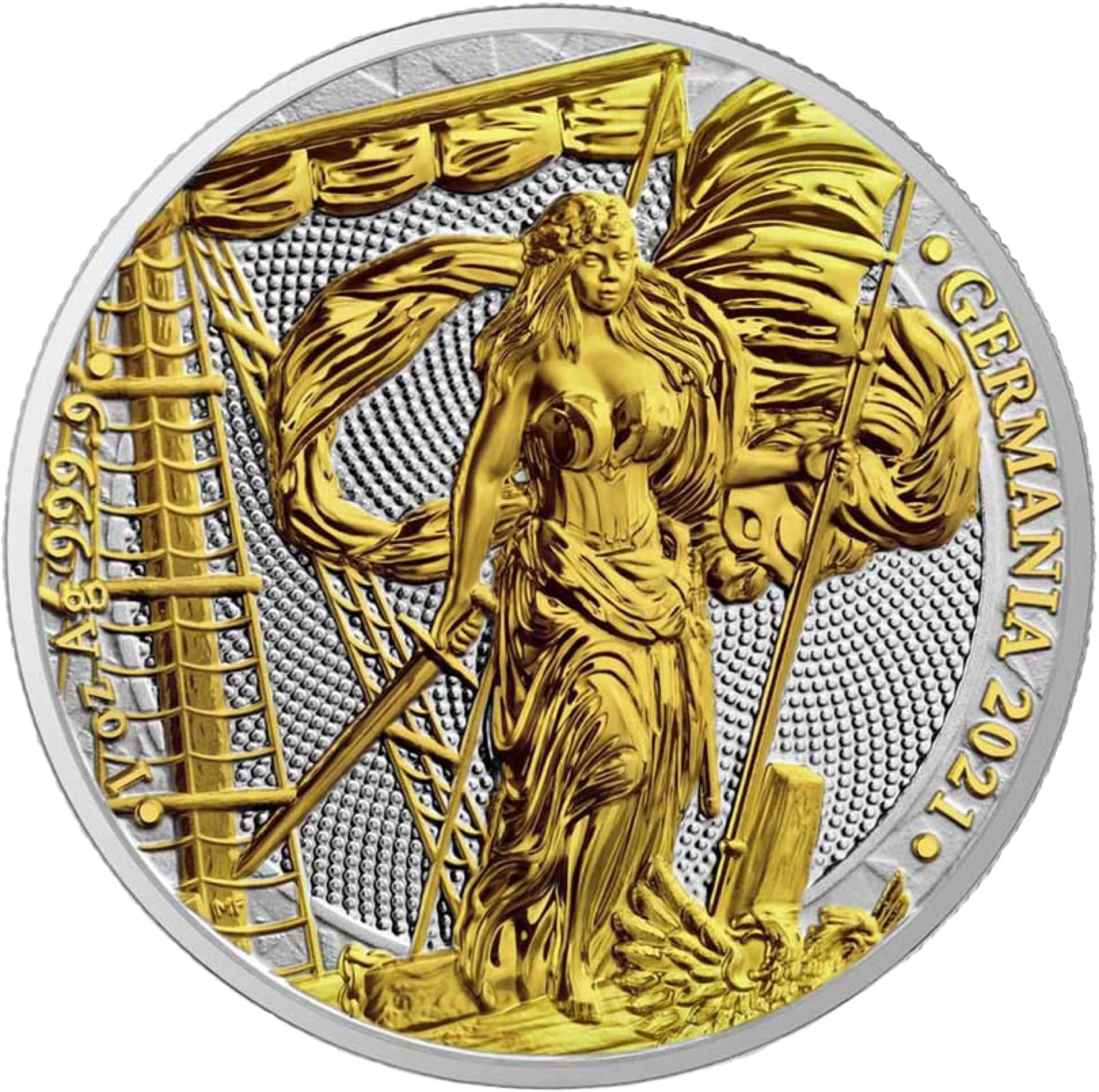 1 Unze Silber Germania 2021 (Auflage: 100 | teilvergoldet)